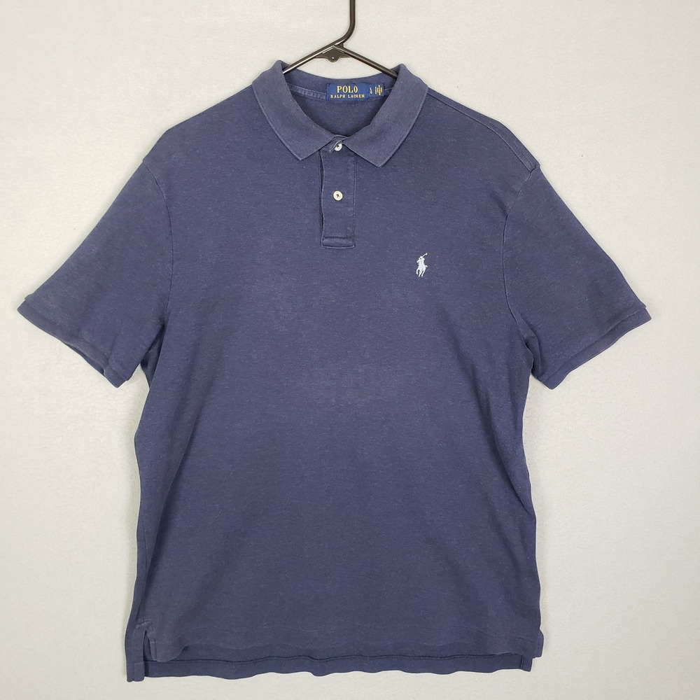 Polo Ralph Lauren Classic Polo Shirt Navy Blue Pony Logo Preppy Dad Size L